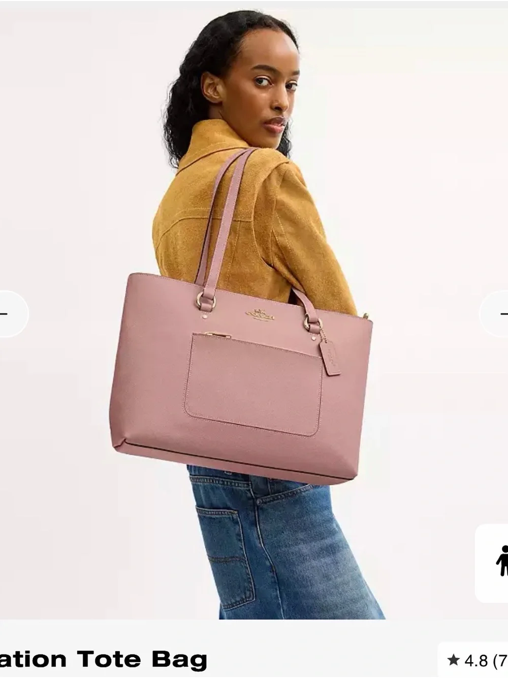 Coach Station Tote in Dusty Pink with Gold Hardware